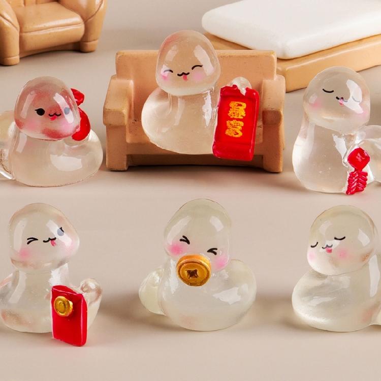 10Pcs Miniatures Snake Glowing In Dark Fairys Garden Decorations Mini Snake Resins Cute Home Decorations