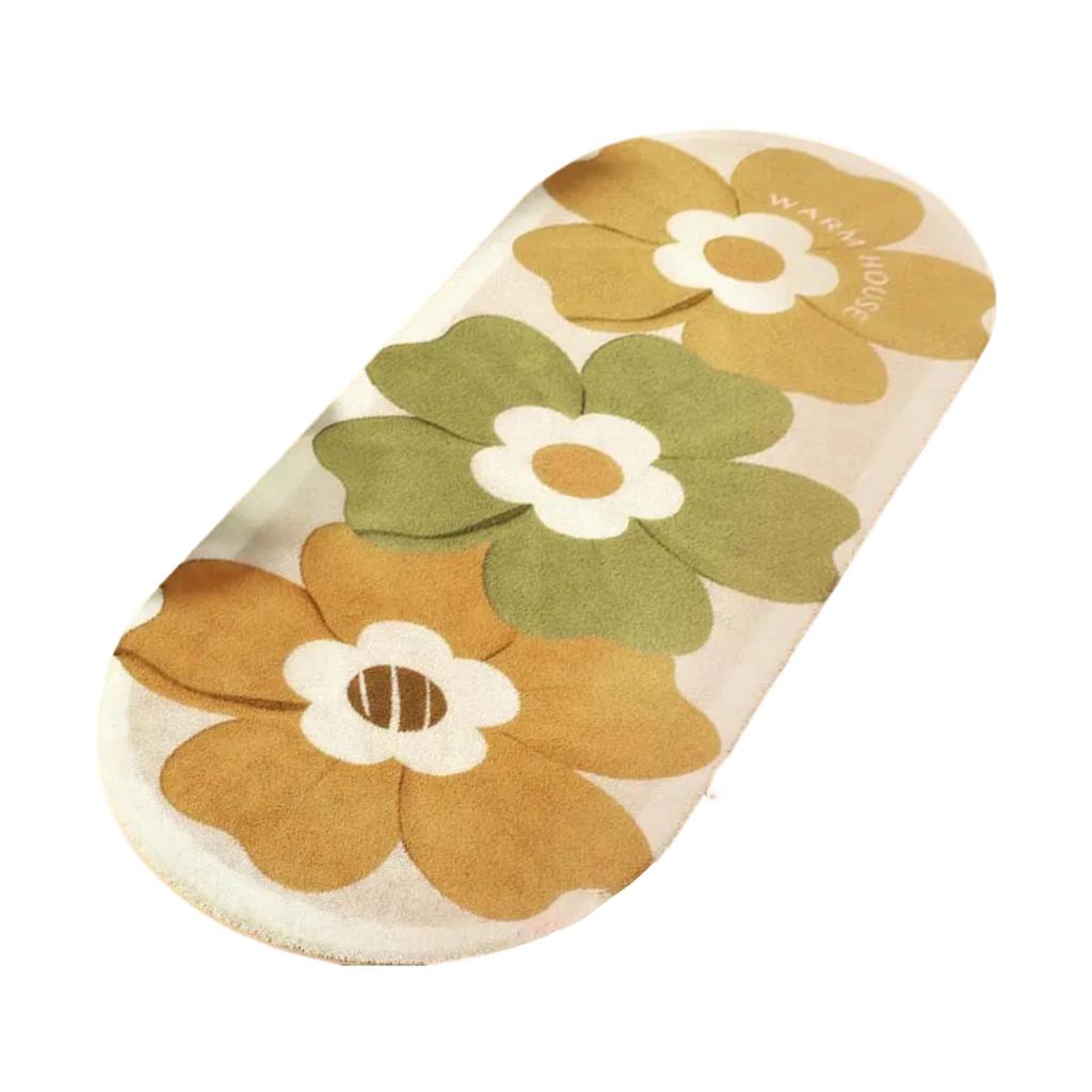 Retro Brown Floral Faux- — Runner, Soft, Warm, And Plush Foot ; Cold- Home Décor