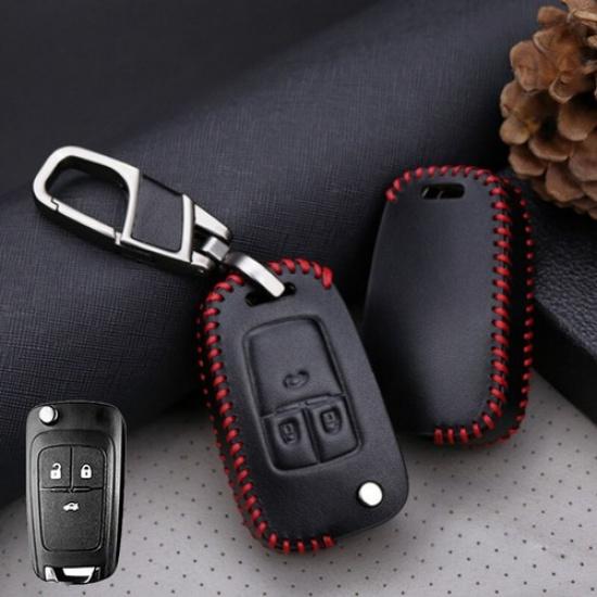 Genuine Leather Car Key Fob Case Cover For Chevrolet Impala Camaro Cruze Equinox