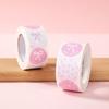 500pcs Pink and White Birthday Party Stickers - Elegant Bow design with Happy Birthday text, for Gift Wrapping, Scrapbooking