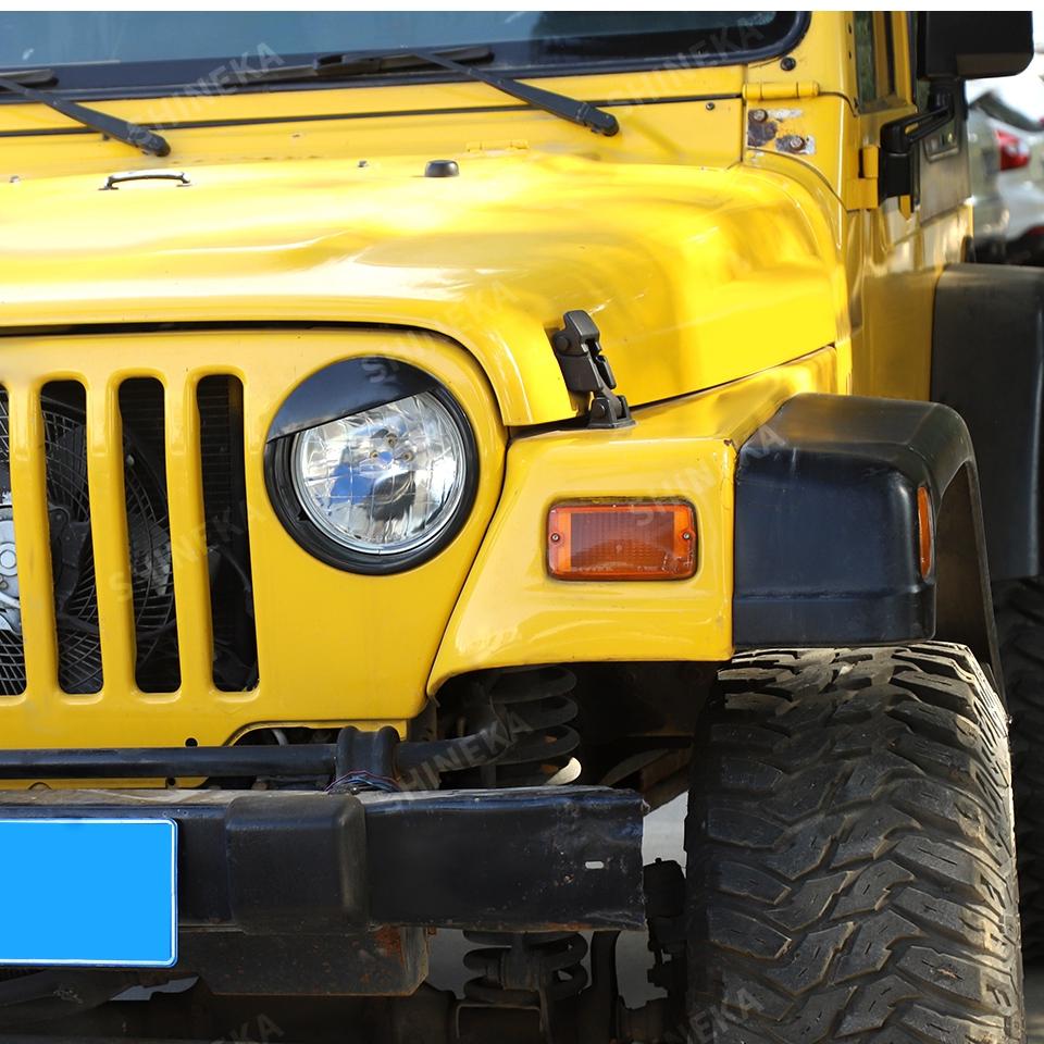SHINEKA Car Front Headlight Lamp Decoration Cover for Jeep Wrangler TJ 1997 1998 1999 2000 2001 2002-2006 Exterior Accessories