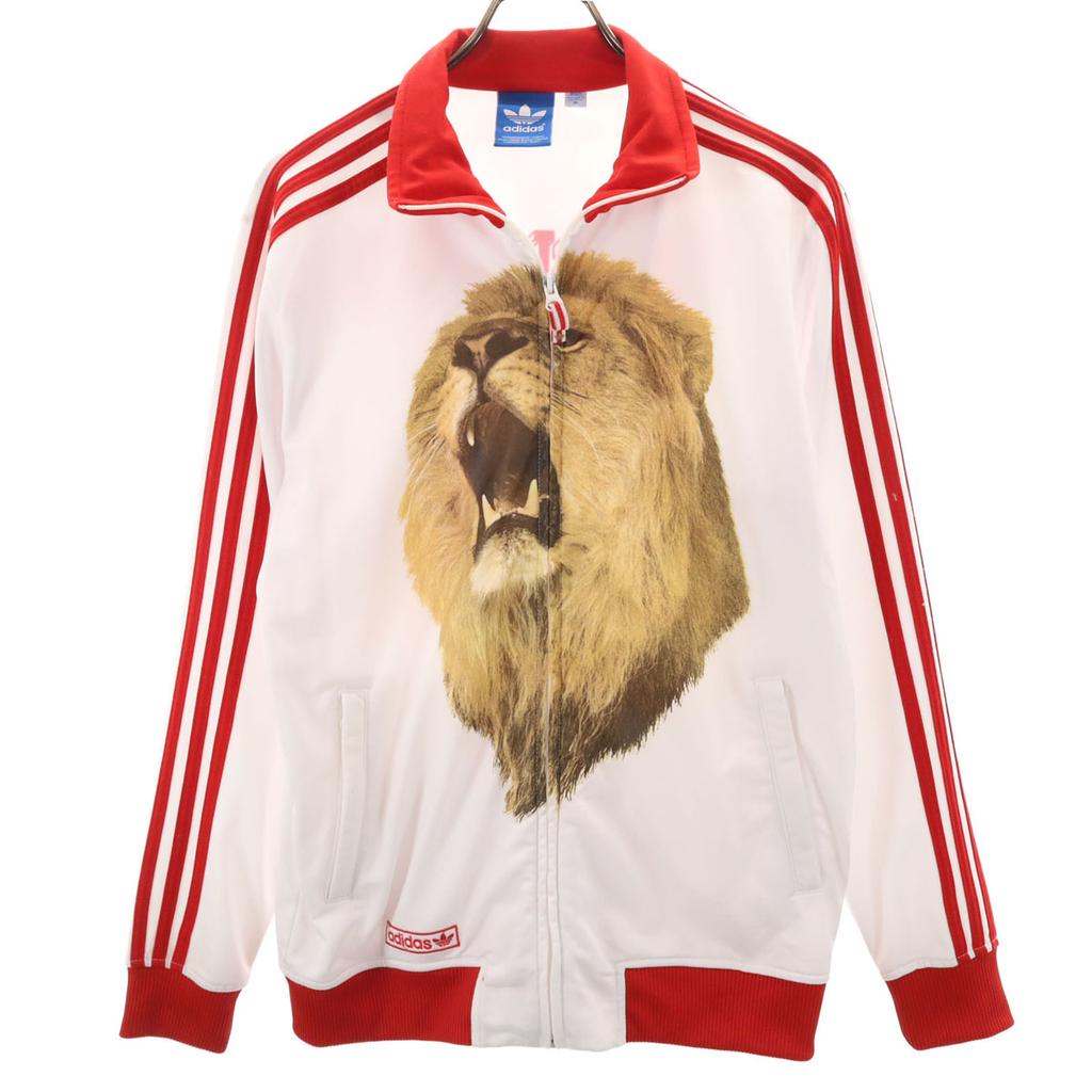 Adidas Embroidered Trefoil Logo Track Jacket M England Lion Jersey Men's Used
