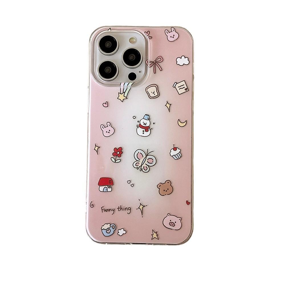 Painted Small Snowman Large Hole Shell Suitable for Apple 16 Mobile Phone Case IPhone 15 Promax Protective Case