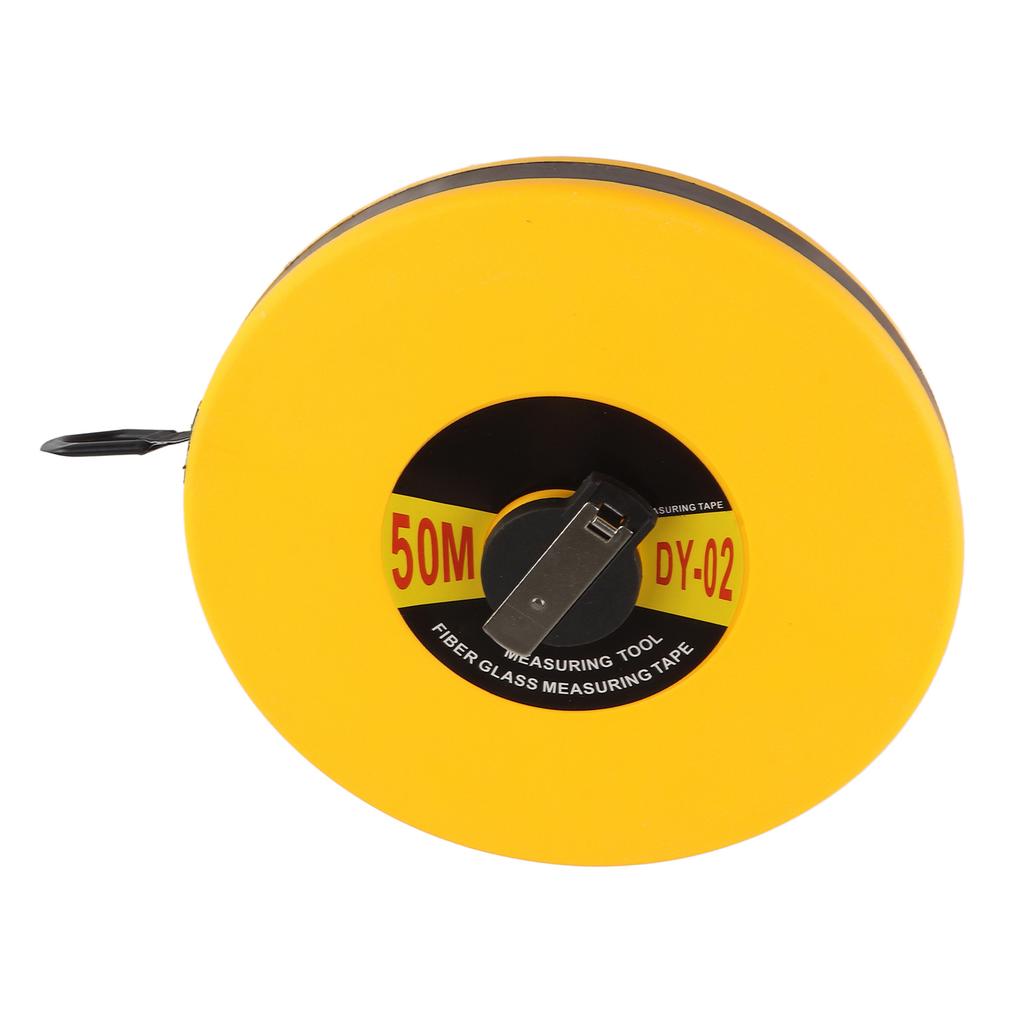 Fiberglass Measuring Tape, 50m Celsius 164ft  , PVC Coated, Folding Metal Hook, ABS Plastic Case, Waterproof, Wear Resistant, Easy To Use for Road,