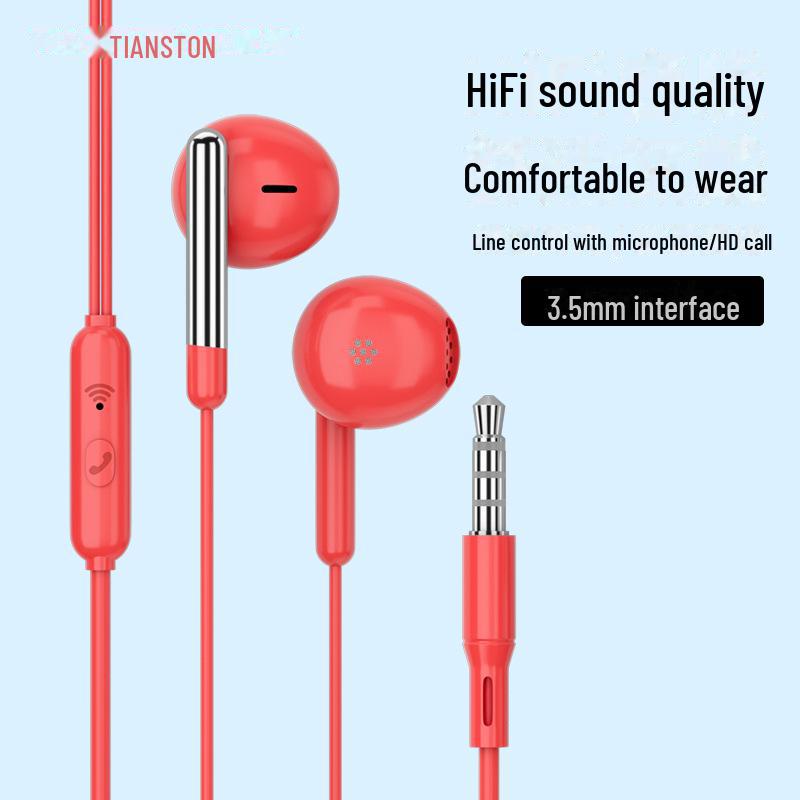 Auriculares intraaurales con cable, conector de 3,5 mm y micrófono, compatibles con Vivo, Huawei, Oppo y Apple.