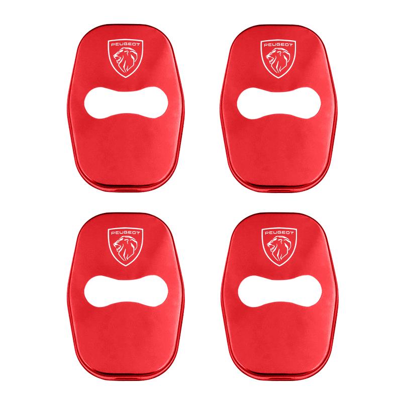 4Pcs Car Door Lock Cover Stainless Steel Protection Accessories For Peugeot 308 206 207 408 208 407 508 107 301 307 406 807 607