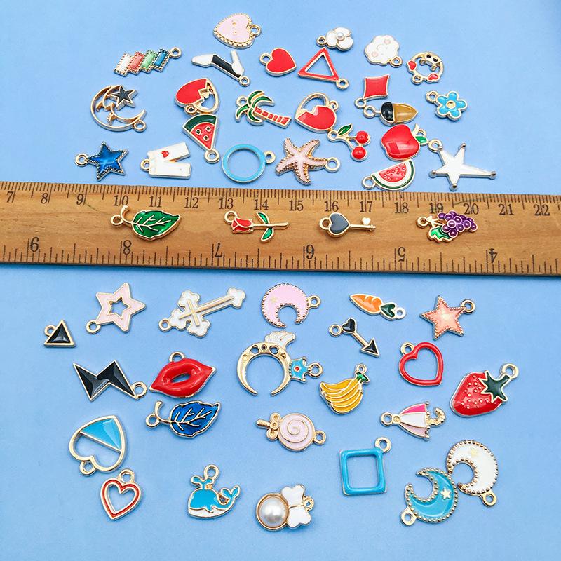 Summer Charm Drip Oil Earrings & Necklace Set - Cute Student Style Dangle Pendant Accessories