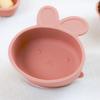Atti Rabbit Baby Bunny Silicone Suction Bowl Dry Rose Toddler Tableware Self Feeding Container