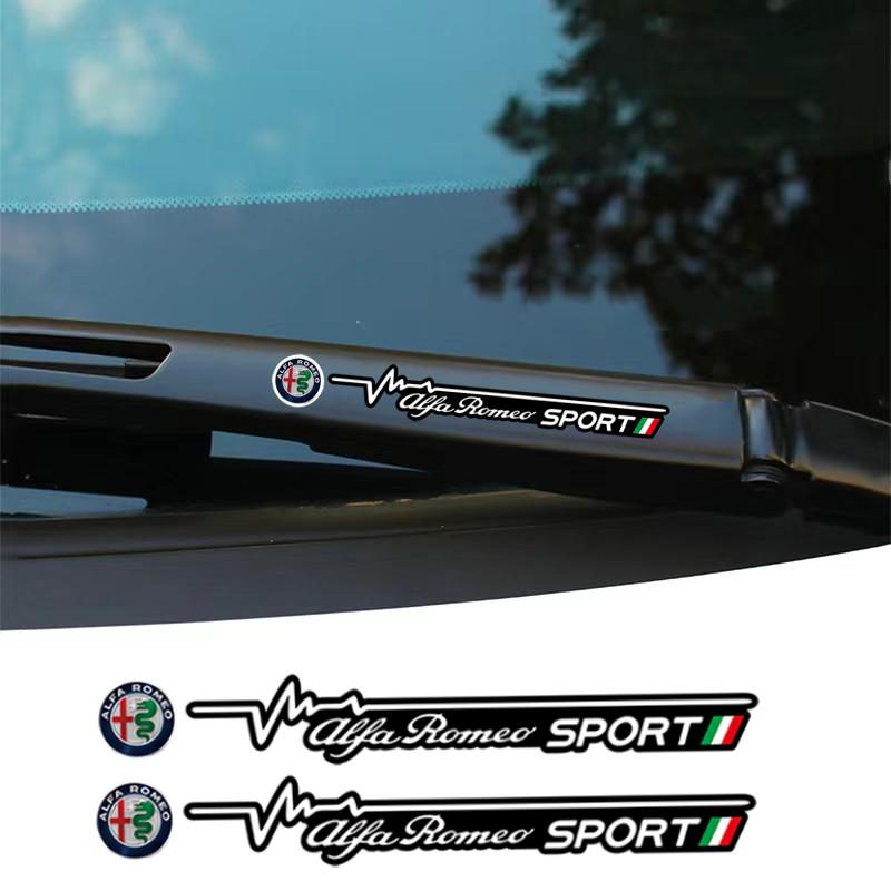 Car Window Wiper Stickers Creative Stickers For Alfa Romeo 4C 159 Spider Giulia Giulietta 156 Tonale 8C Auto Emblem Decor Decals