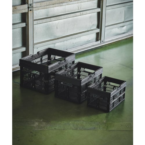 Gordon Miller Foldable Cargo Basket with Handles, Small, Dark Gray, 32112