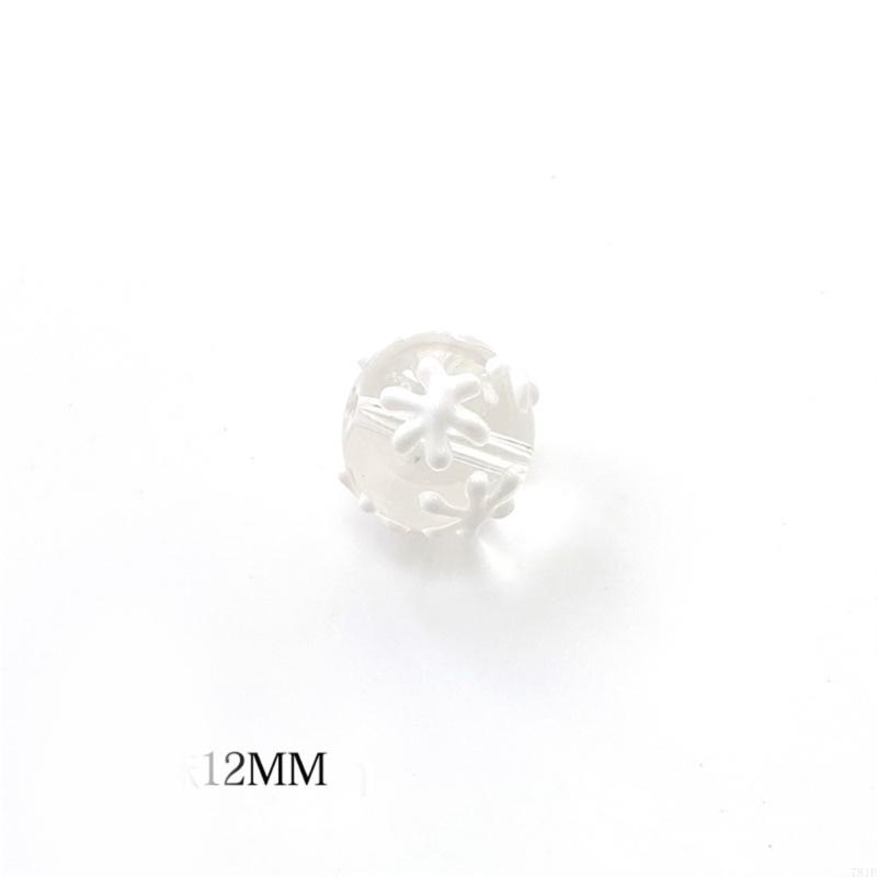 Christmas Beads with Hole Hand Painted Glass Beads For Christmas Tree Decoration Handmade Craft Bracelets Jewelry Making