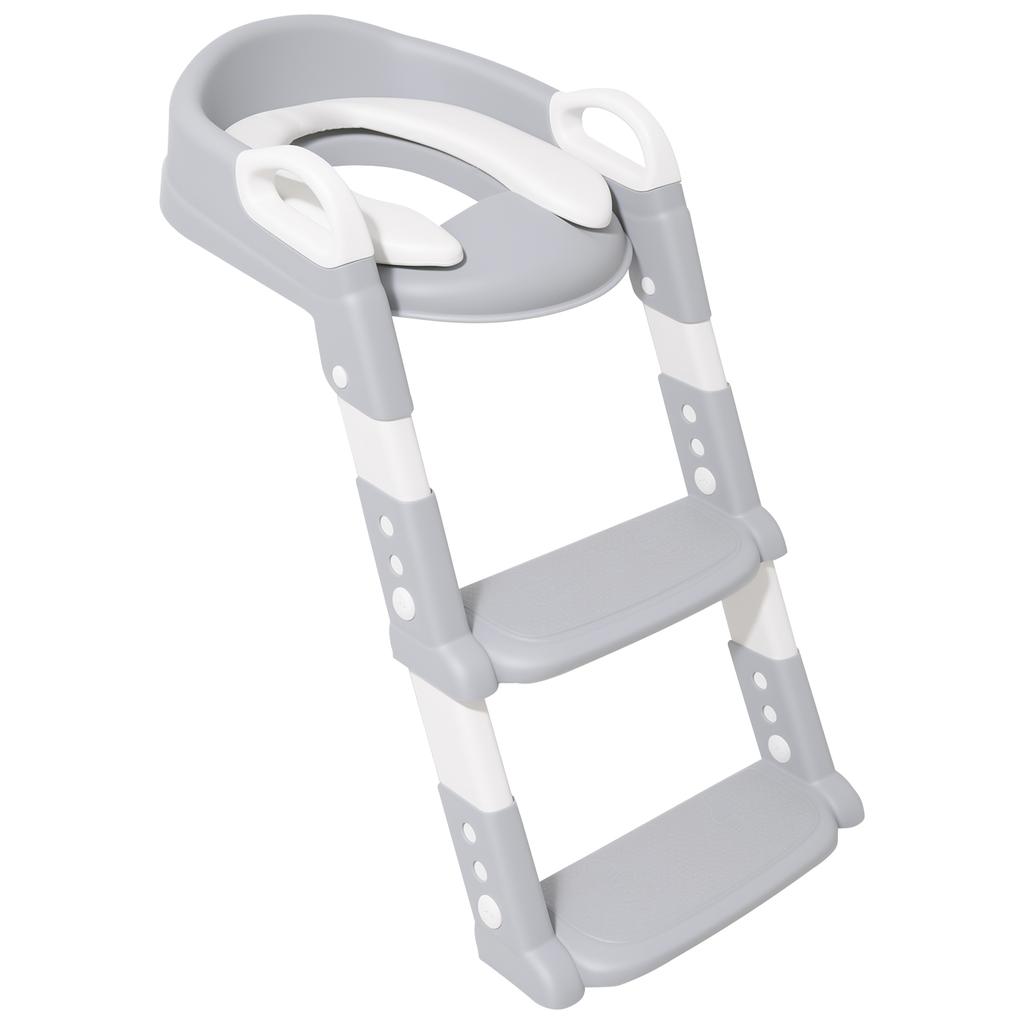 Potty Training Seat Ladder Comfortable Adjustable Height 2 in 1 Potty Training Toilet With Anti Slip Pad for Kids Boys Girls