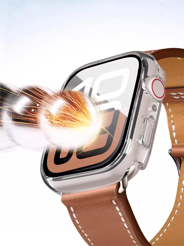 Case For Apple Watch Screen Protector 46mm 42mm 45mm 44mm 10 9 8 7 6 5 SE Tempered Glass PC Bumper Cover Protective 41 40 38 Mm