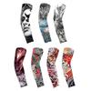 Summer Ice Silk Tattoo Sleeves Arts Temporary Fake Slip On Tattoo Arm Sleeves Sports Sunscreen Sleeves Cycling Driving Fishing