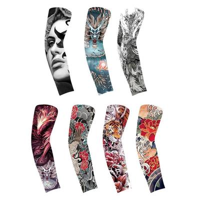 Sommer Eis Seide Tattoo Ärmel Kunst Temporär Fake Slip On Tattoo Arm Ärmel Sport Sonnenschutz Ärmel Radfahren Fahren Angeln