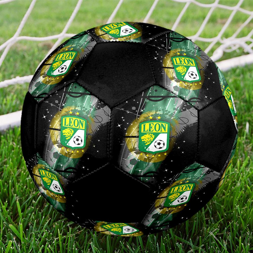 Club Leon Indoor Soccer Ball Colorful All Ages Size 5 Machine Stitched PVC Competition Ready Durable High-Bounce