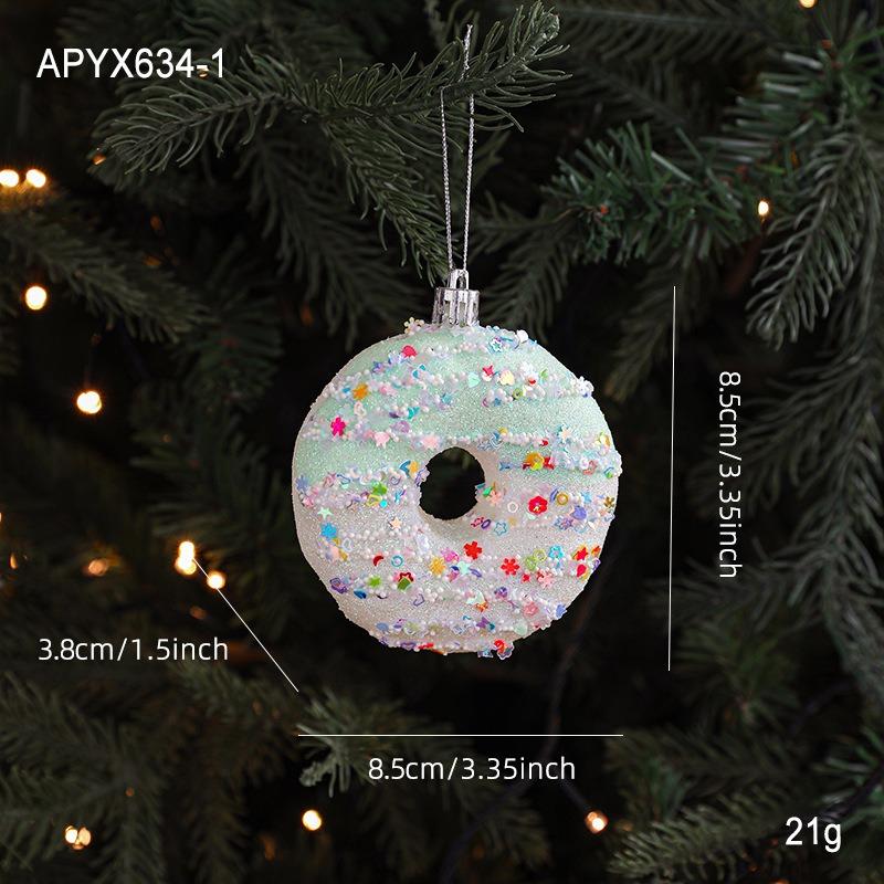 New Christmas Ornaments Cute Pink Cartoon Macaron Foam Candy Christmas Tree Pendant Pendant Props
