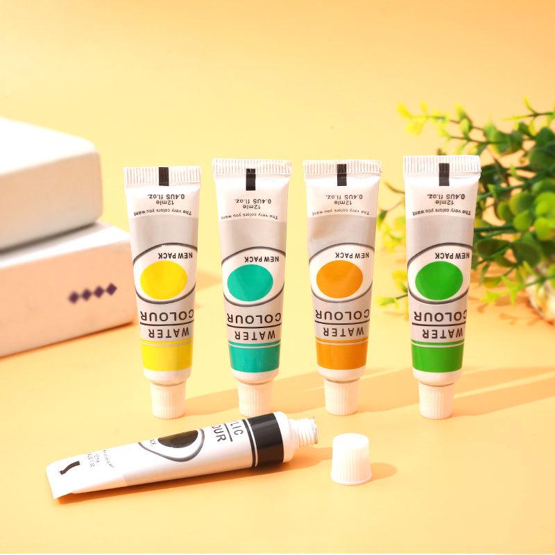 12-Color Kids' Paint Set: Waterproof, Sunproof, Squeeze-Type Hand-Painting Kit