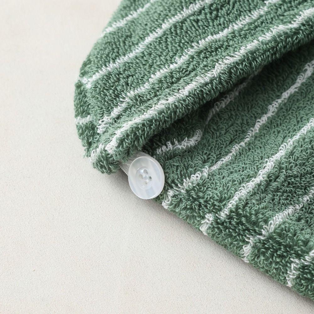 Azure Holiday Striped Hair Towel Combed Cotton Luxury Hair Dry Towels Hot Hair Wrap Drying Tool