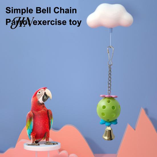 Bird Pecking Toy Parrot Foraging Ball Toy, Plastic Hollow with Bell, Play Cage Enrichment for Lovebird Budgie Cockatiel Conure