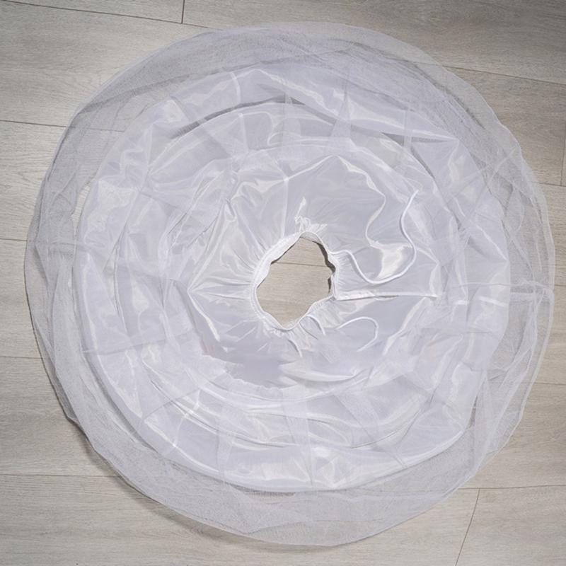 Bride Gown Petticoat with 3 Hoops Support Elastic Waist Band Tulle Underskirt for Wedding Dress and Evening Gowns