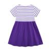 Girls Princess Dress Summer Striped Girls Short Sleeve Dress Fashion Embroidered Children's Dress