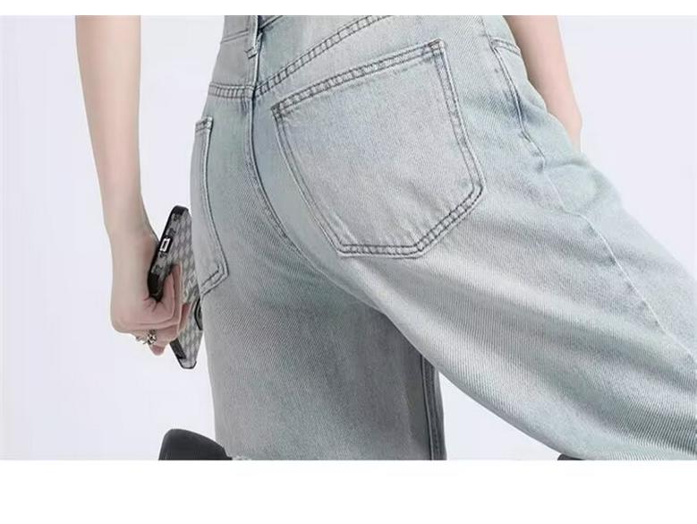 Women's Light Wide-Leg High-Waisted Jeans - Slimming, Floor-Length, Summer 2026 Collection