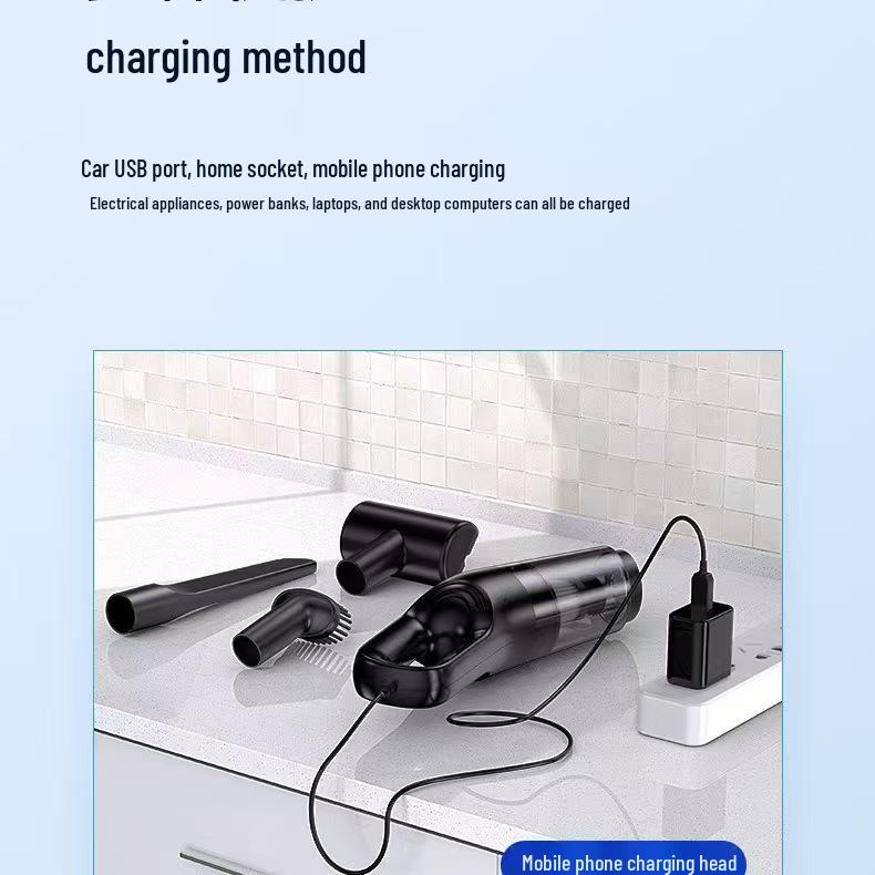 High Suction Dual-use Handheld Car & Home Vacuum Cleaner with Water Absorption