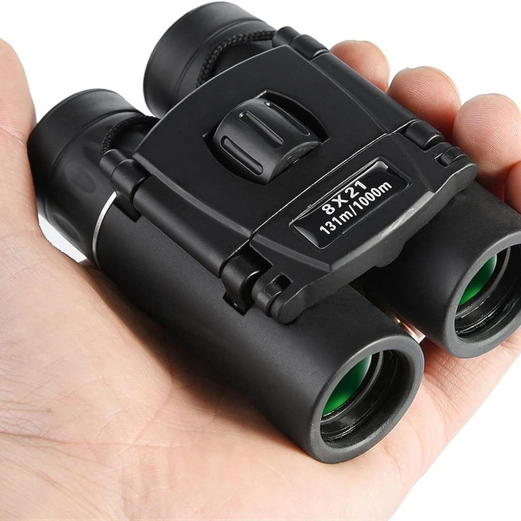 8x for Live Baseball and Outdoor with Strap and Storage Black Binoculars, Compact, Waterproof, Performances, Sports, Concerts, Games, Mountaineering,