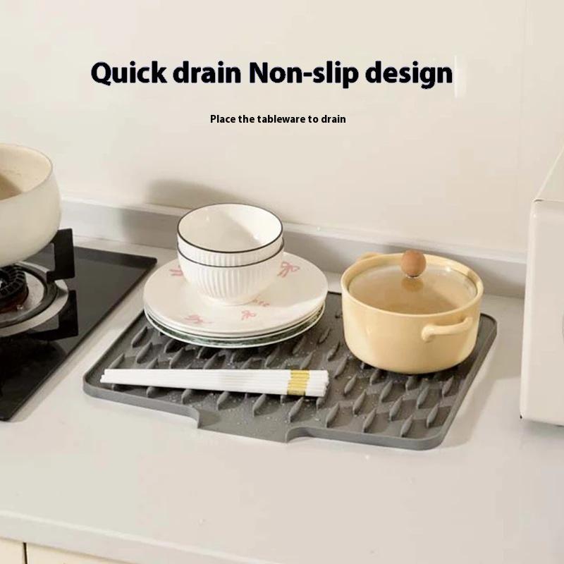 1 Pz Tappetino Asciuga Piatti in Silicone Tappetino Scolapiatti per Pentole Stoviglie per Cucina Tappetini Antiscivolo Sottobicchiere Antiscottatura Utensili da Cucina