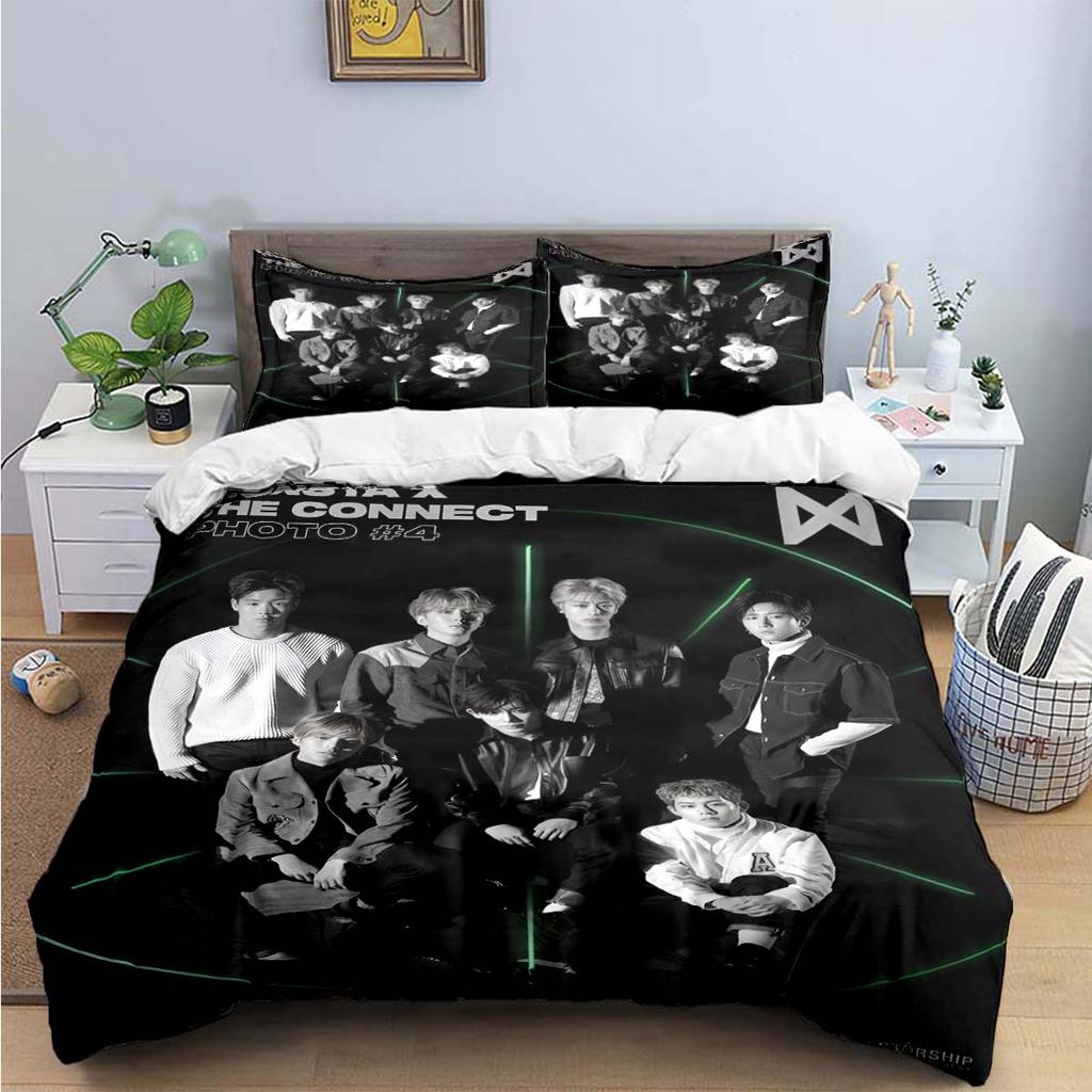 Comforter Fashion K-Pop Singer M-Monstas X Bedding Sets Exquisite Bed Supplies Set Bed Comforter Set Bedding Set Kids Gift