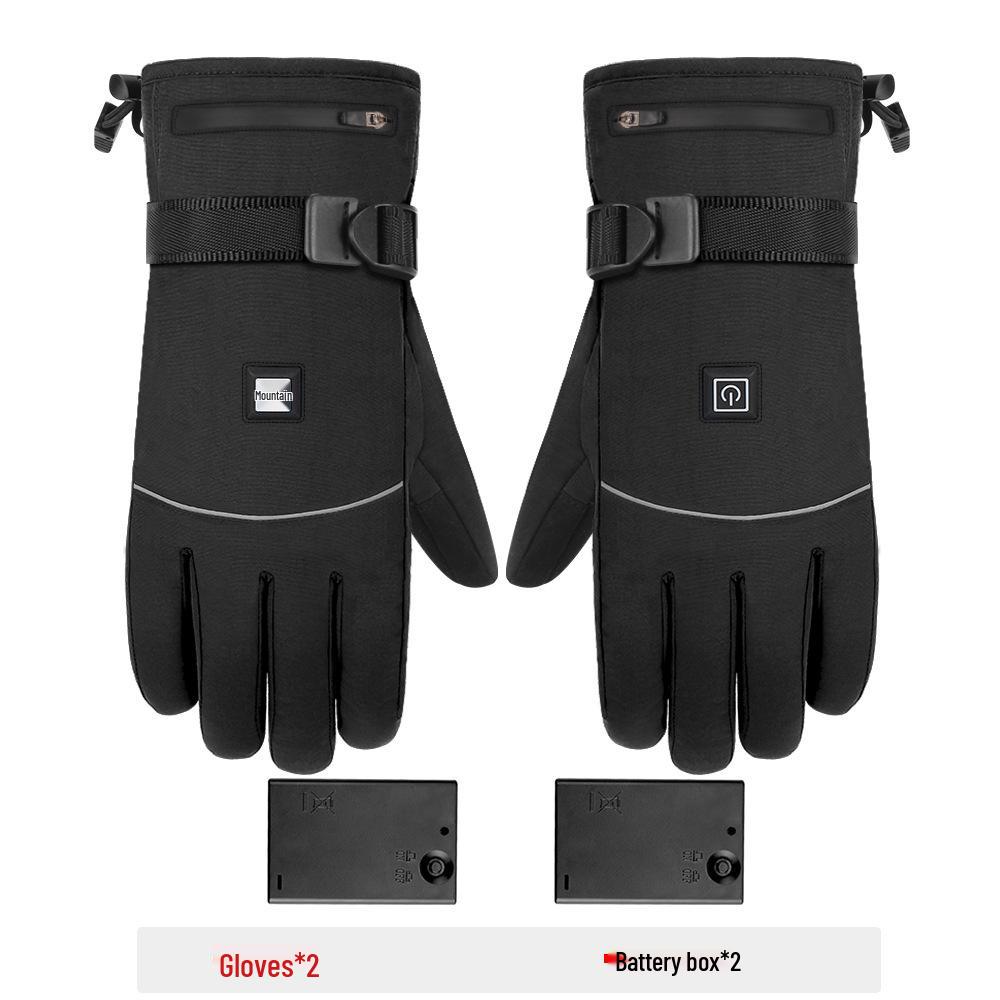 Electric Heated, Windproof, Waterproof Touchscreen Winter Gloves for Motorcycle Riding & Skiing