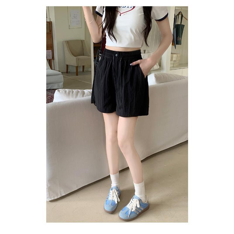 Elastische High Waist Weite Beine Schnelltrocknende Lässige Shorts Damen Sommerkleid Alles Koreanische Version Sport Strand