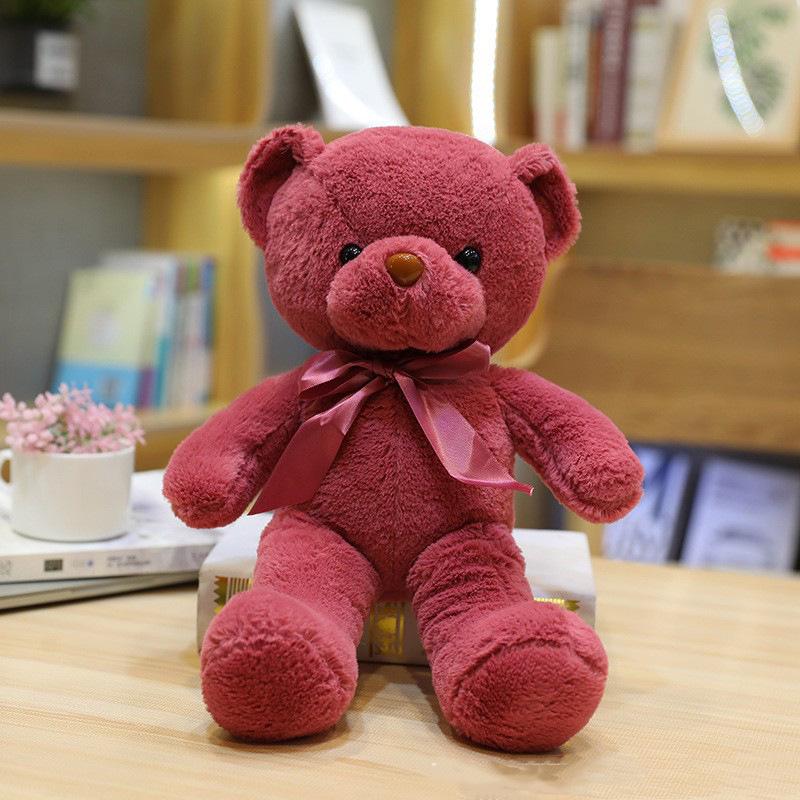 Ten-Color Bear Wedding Plush Toy with Ribbon and Bowtie