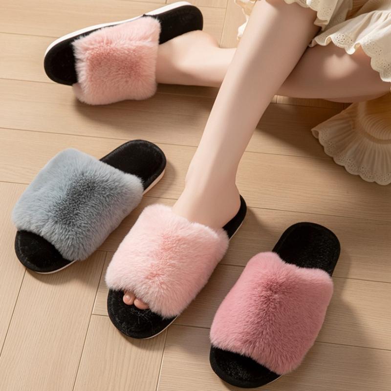 Winter Fashion Indoor Home Comfortable Warm Non-Slip Slippers Women Shoes