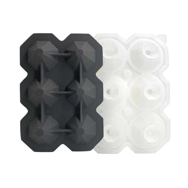 Lebensmittelechtes Silikon 3D Eiswürfelform Gefrierschrank Zarte Diamantkugel Eisformen für Whiskey und Cocktails DIY Eiskunst