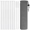 8Pcs Reusable Glass Straws Eco Friendly Reusable Drinking Straw for Smoothies Cocktails Bar Accessories Straws with Brushes