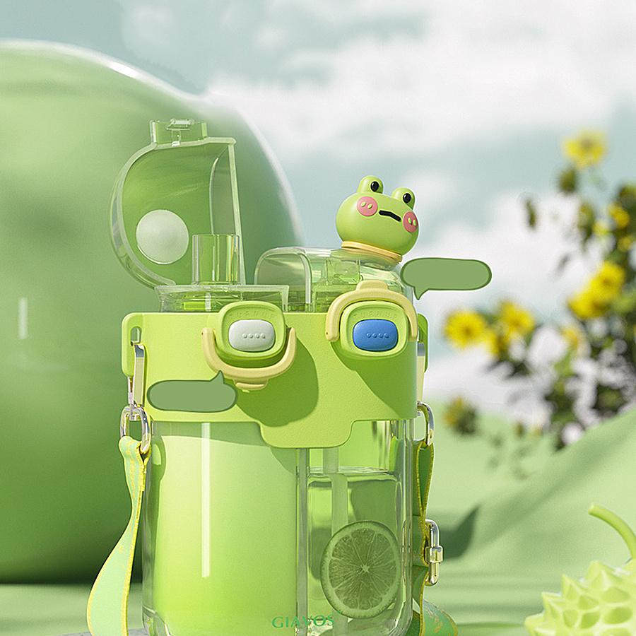 1pc 17.92/26.37oz Portable Leakproof Double Drink Water Bottle with Straw and Strap for School, Sports, and Travel - Stay Hydrated On the Go!