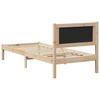 Bed Frame with Headboard Taupe 80 x 200 cm Solid Pine Wood