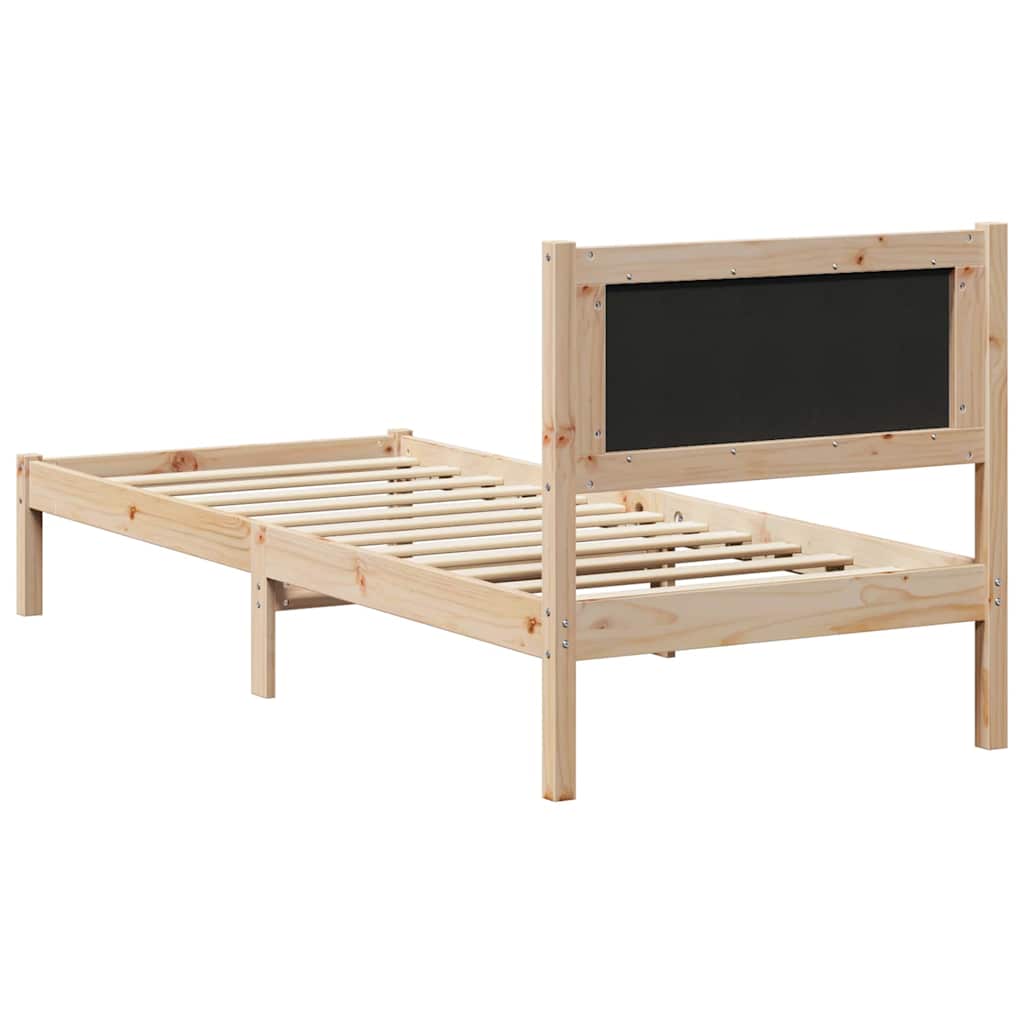 Bed Frame with Headboard Taupe 80 x 200 cm Solid Pine Wood