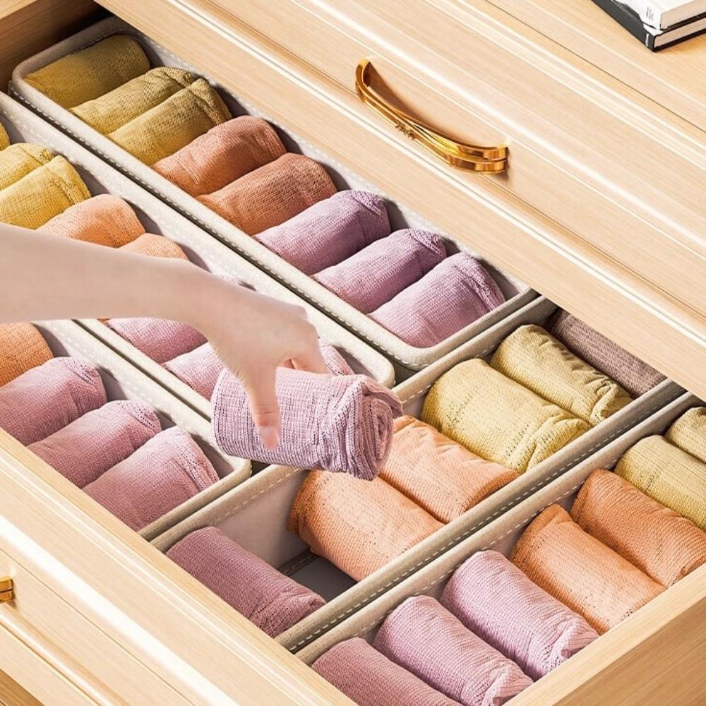 New Portable Household Underwear Storage Box Large Capacity Save Space Socks Storage Boxs Foldable Underwear Storage Container