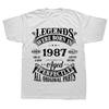 Lustige Legende Geboren 1987 37. Geburtstagsgeschenke 37 Jahre alt T-Shirt Tops Rundhals Kurzarm Mode T-Shirt Lässig Basic T-Shirts