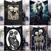 Simple Skull Love Married Skeleton Blanket Design Lightweight  For Dorms, Naps, Living Room, Office,Sofa,All-Season