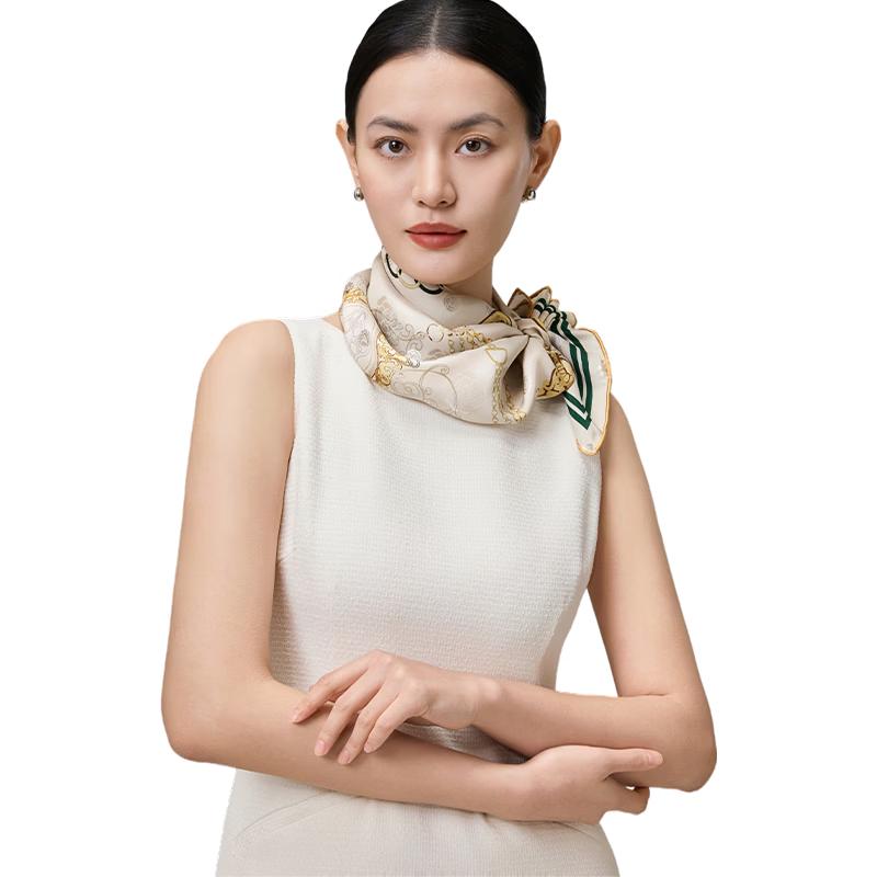 Shanghai Story 100% Mulberry Silk Printed Square Scarf