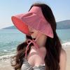 Foldable Sun Protection Hats Plaid Print Wide Brim Sunhat Fashion Summer Fisherman Cap  Fishing