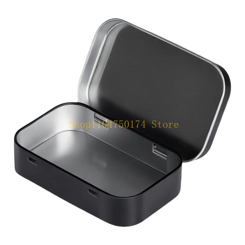 

Retro Iron Organizers Tins With Lid Household Storage Solution Portable 2 Pieces Set top sale,New Year Gift чорний