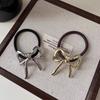 Sweet Hair Tie Alloy Bow Pendant Elastic Hair Band Ponytail Holder Women Hair Accessories Rubber Bands