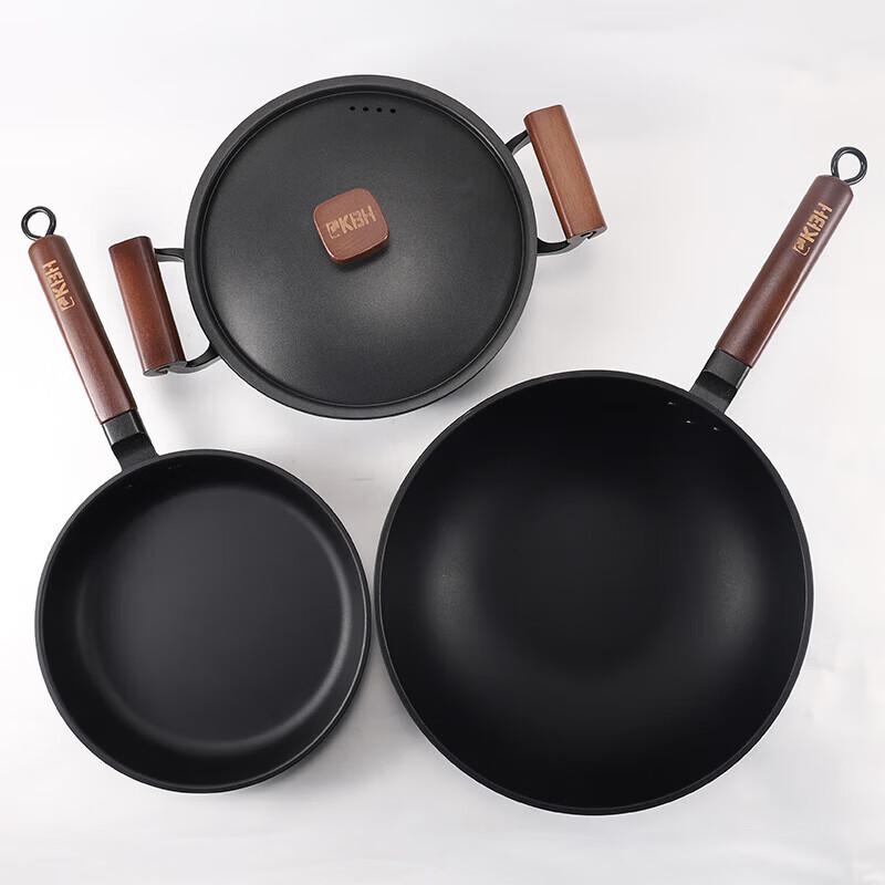 KOBACH Traditional Cast Iron Cookware 3-Piece Set