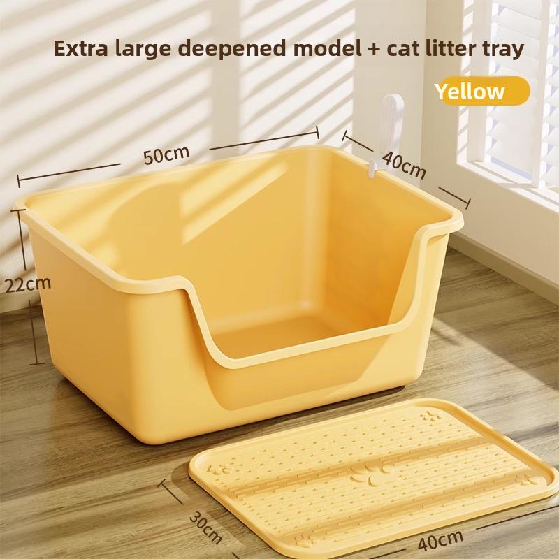Extra Large Open-Top Litter Box Anti-Spla Giant Size Toilet for S Pet Supplies Sand Pan Special Large Size