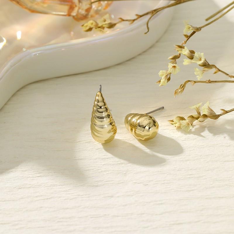 

Ретро серьги-полумесяцы с каплями воды – Европейский американский стиль, Легкая роскошь, Элегантный нерегулярный дизайн со спиральным узором CCB